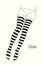 Female legs in tights. Striped stocking. Isolated line woman body part