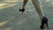 Female legs . Women Running In High Heels .