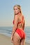 female lifeguard on beach