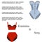 Female lingerie corset red vs blue collection