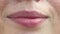 Female Lips Close Up. Sensuality Feminine personality with freckles. Footage Feelings of love