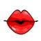 Female lips. Mouth with a kiss, smile, tongue, teeth. Vector com