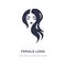 female long black hair icon on white background. Simple element illustration from Shapes concept