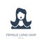 female long hair icon in trendy design style. female long hair icon isolated on white background. female long hair vector icon