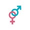 Female male gender color icon isolated. Symbol, logo illustration for mobile concept and web design.