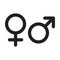 Female and male gender icons. Vector isolated man sex symbol, woman gender sign