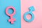 Female and male gender signs