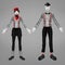 Female and male mime costume realistic vector