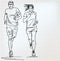 Female and male runner sketch illustration