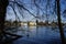 A female Mallard duck floats down the Mueggelspree river in February. 12555 Berlin, Germany