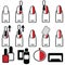 Female manicure gel & hybrid with vertical ombre style manicure decoration process under uv lamp in black . White and red