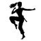 Female martial arts fighter silhouette