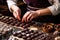 female master chef chocolatier working in artisanal professional chocolate laboratory, AI Generative