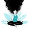 Female meditating. Meditation balance, girl meditate in happy emotions. Harmony lifestyle, mental mind wellbeing. Yoga