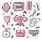 Female menstrual period protection vector illustration cute set.