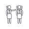 Female mentoring line icon concept. Female mentoring vector linear illustration, symbol, sign