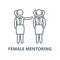 Female mentoring vector line icon, linear concept, outline sign, symbol