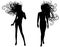 Female Model Silhouette Vectors