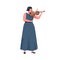 Female musician playing violin with bow. Violinist performing classic music on fiddle with fiddlestick. Woman in dress