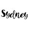 Female name - Sydney. Lettering design. Handwritten typography.