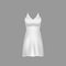 Female nighty white realistic template. Cotton nightwear dress. Woman underwear combination clothes