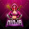 Female ninja esport logo mascot design