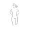 Female nude silhouette drawn by hand. Vector illustration.
