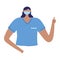 Female nurse staff character worker medical isolated design