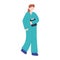 Female nurse staff character worker medical isolated design