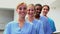 Female nurses looking at camera