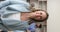 Female office employee posing in workspace smile looking at camera