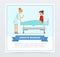 Female otolaryngologist doctor treating the patient, health worker banner flat vector element for website or mobile app