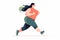 female overweight runner. Healthy active lifestyle. Generative ai