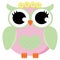 Female Owl with Floral Crown Vector