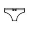 Female panties vector linear icon in flat style isolated on white background. Outline illustration of woman underwear