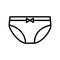 Female panties vector linear icon in flat style isolated on white background. Outline illustration of woman underwear