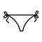 Female panties vector linear icon in flat style isolated on white background. Outline illustration of woman underwear