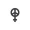 Female peace vector icon