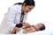 Female pediatrician examine newborn baby