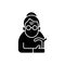 Female pensioner black glyph icon