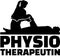 Female physiotherapist job title with silhouette