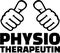 Female physiotherapist with thumbs. German T-Shirt design.