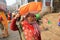 Female Pilgrim Pauses From Her Quest Along the Ganges River in India