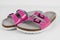 Female pink household slippers