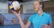 Female player playing with volleyball in the court 4k