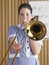 Female Playing Trombone