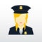 Female police officer. Vector illustration decorative design