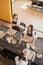 Female potters during the working process in the clay workshop. Woman masters prepare ceramic and clay products at big