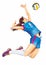 Female Professional Volleyball Player Jump