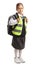 Female pupil wearing a safety vest